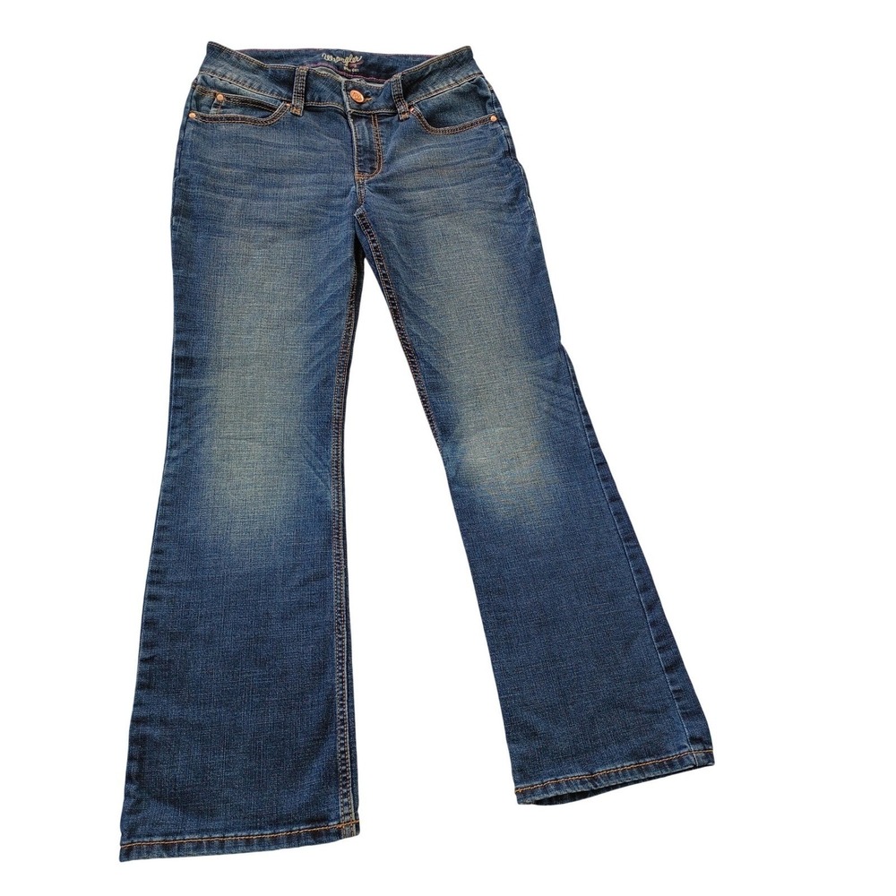 Wrangler Mid Rise Bootcut Jeans 30x29 Sz 9 Mid Wash Stretch Blue Denim Retro Mae